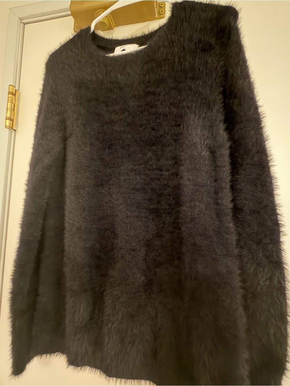 Old Navy Black Fuzzy Crewneck Sweater